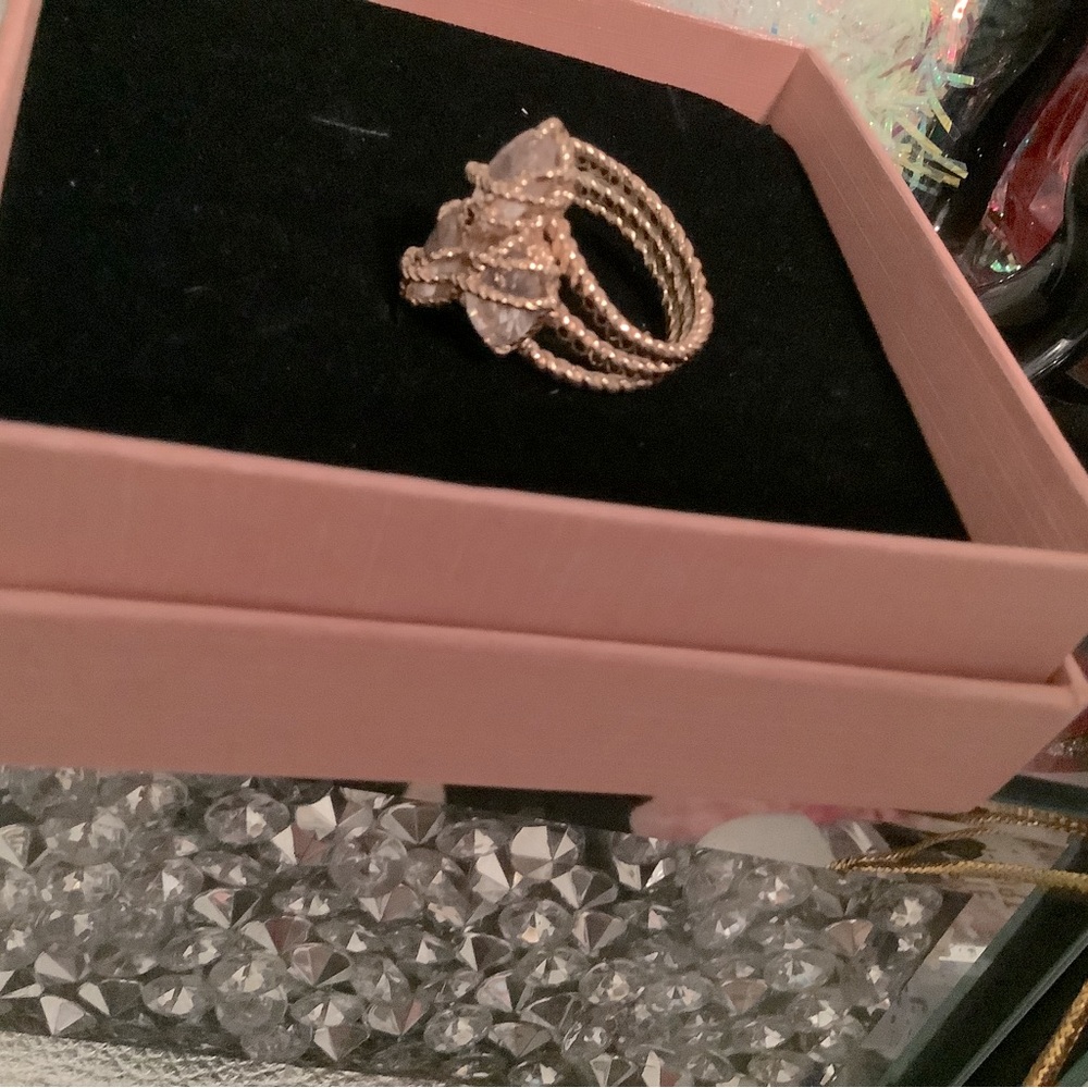 Beautiful hand crafted crystal cocktail ring